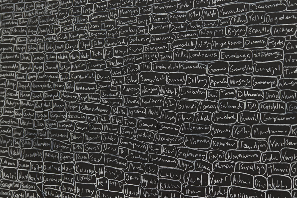 Archie Moore, Family Tree, 2021 - detail | Commissioned by UNSW Galleries with support of the 2020 Commissioner’s Circle