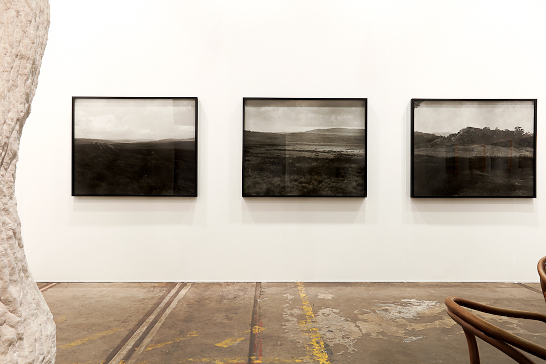 installation view: Sydney Contemporary | Carriageworks (Stand F06) | Archie Moore, Stephen Ralph, Amanda Williams, 2019