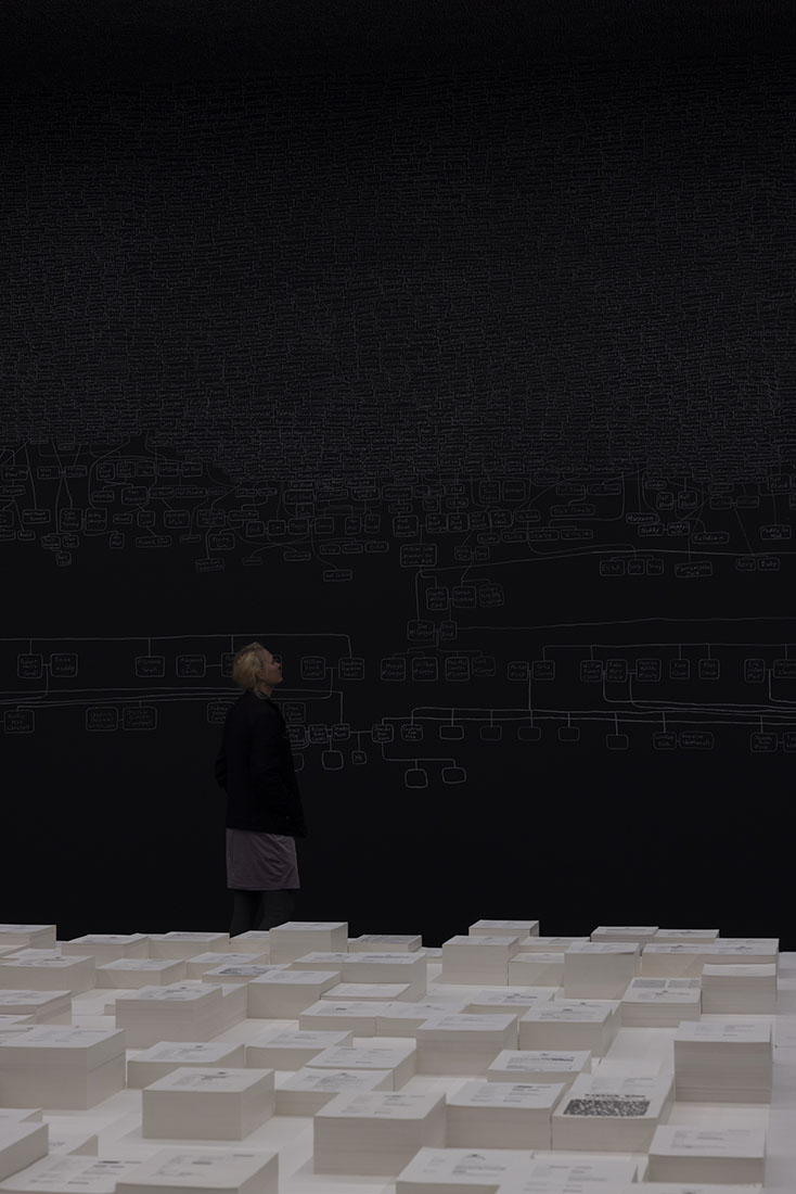 installation view: Archie Moore —kith and kin, Australia Pavilion at the 60th International Art Exhibition of La Biennale di Venezia | Commissioner: Creative Australia | Curator: Ellie Buttrose | exhibition dates: 20.04.24 — 24.11.24