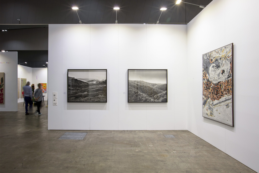 installation view: The Commercial at Melbourne Art Fair 2022 showing left to right Amanda Williams and Gunter Christmann