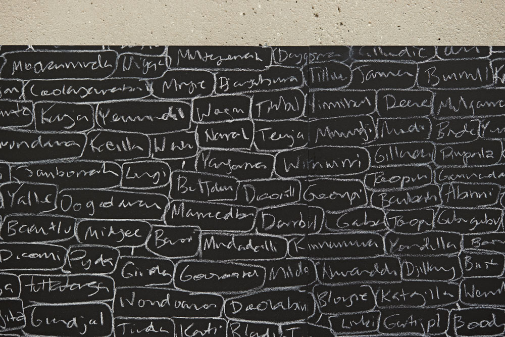 Archie Moore, Family Tree, 2021 - detail | Commissioned by UNSW Galleries with support of the 2020 Commissioner’s Circle