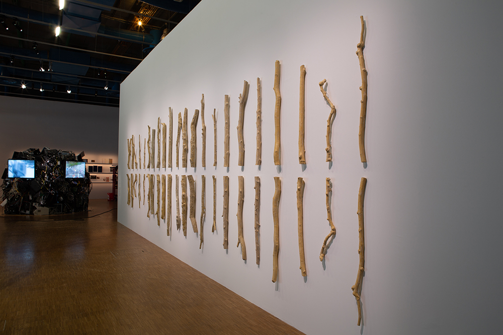 installation view Yasmin Smith, Seine River Basin, 2019, in Cosmopolis #2, Centre Pompidou, Paris