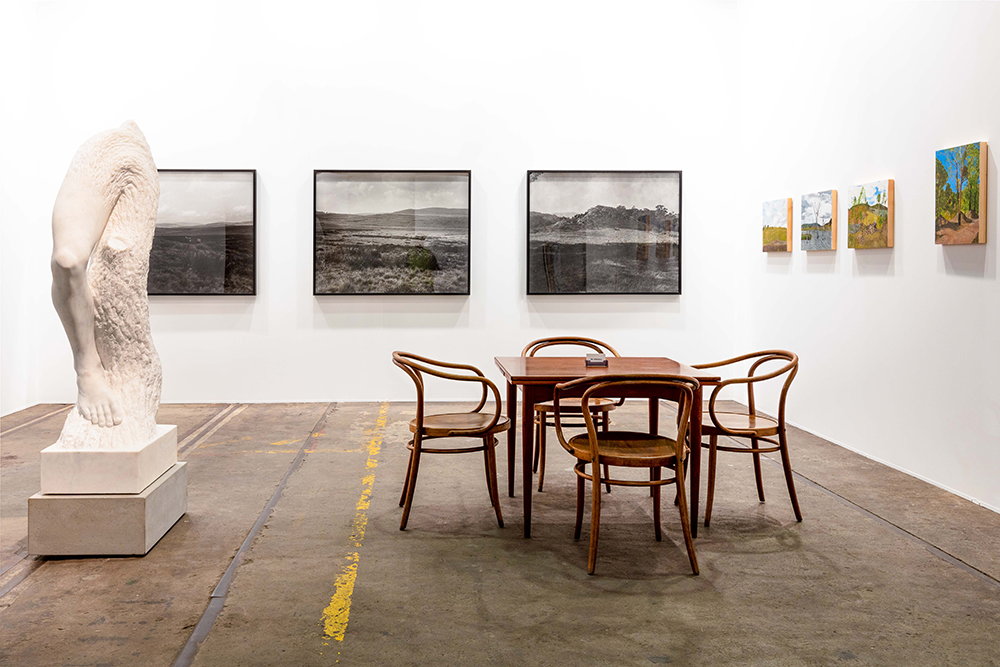 installation view: The Commercial at Sydney Contemporary 2019 | Stand F06 | showing l-r Stephen Ralph, Amanda Williams and Archie Moore