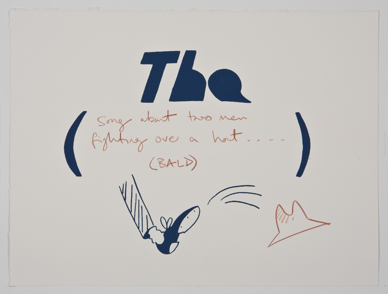 Mitch Cairns, Drawing with ‘Bass Principles’ (song/fight/hat), 2011