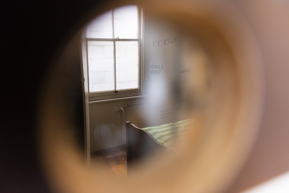 installation view: Archie Moore, HouseShow, 2020, mixed media installation, The Cottage, 272 Montague Road, West End, Brisbane