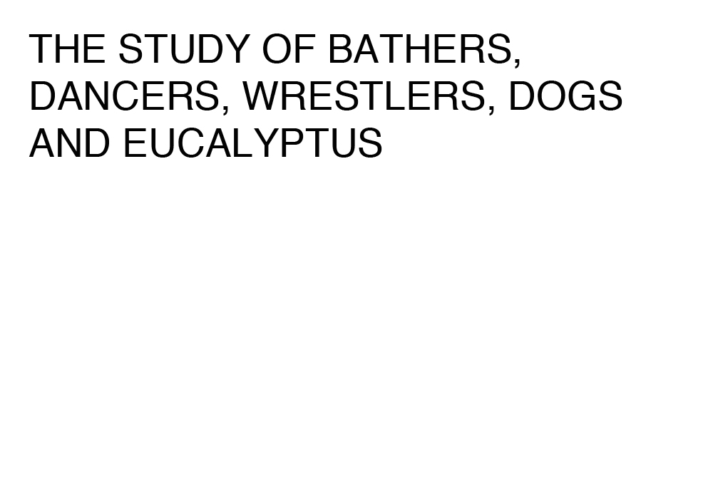 Agatha Gothe-Snape, THE STUDY OF BATHERS, DANCERS, WRESTLERS, DOGS AND EUCALYPTUS , 2014
