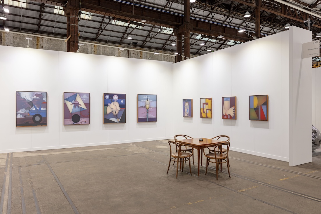 installation view: The Commercial at Sydney Contemporary, Booth H02, Carriageworks, 2024