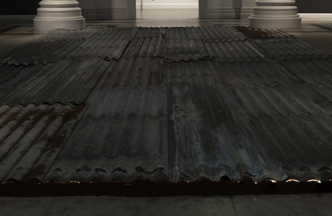 installation view: Archie Moore — Pillors of Democracy, at Cairns Art Gallery, Cairns, 2023