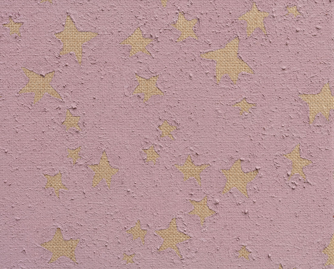 Detail of Matthew Harris, Barparripna, 2025, ochre and acrylic binder on hessian