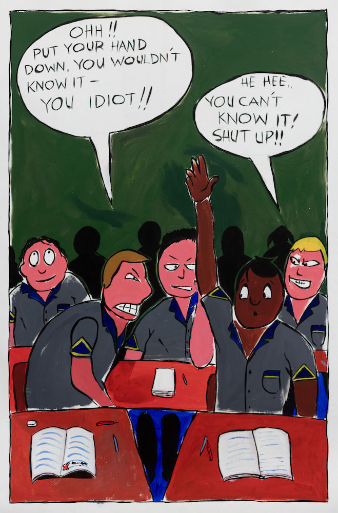 detail of Archie in Class, 2005