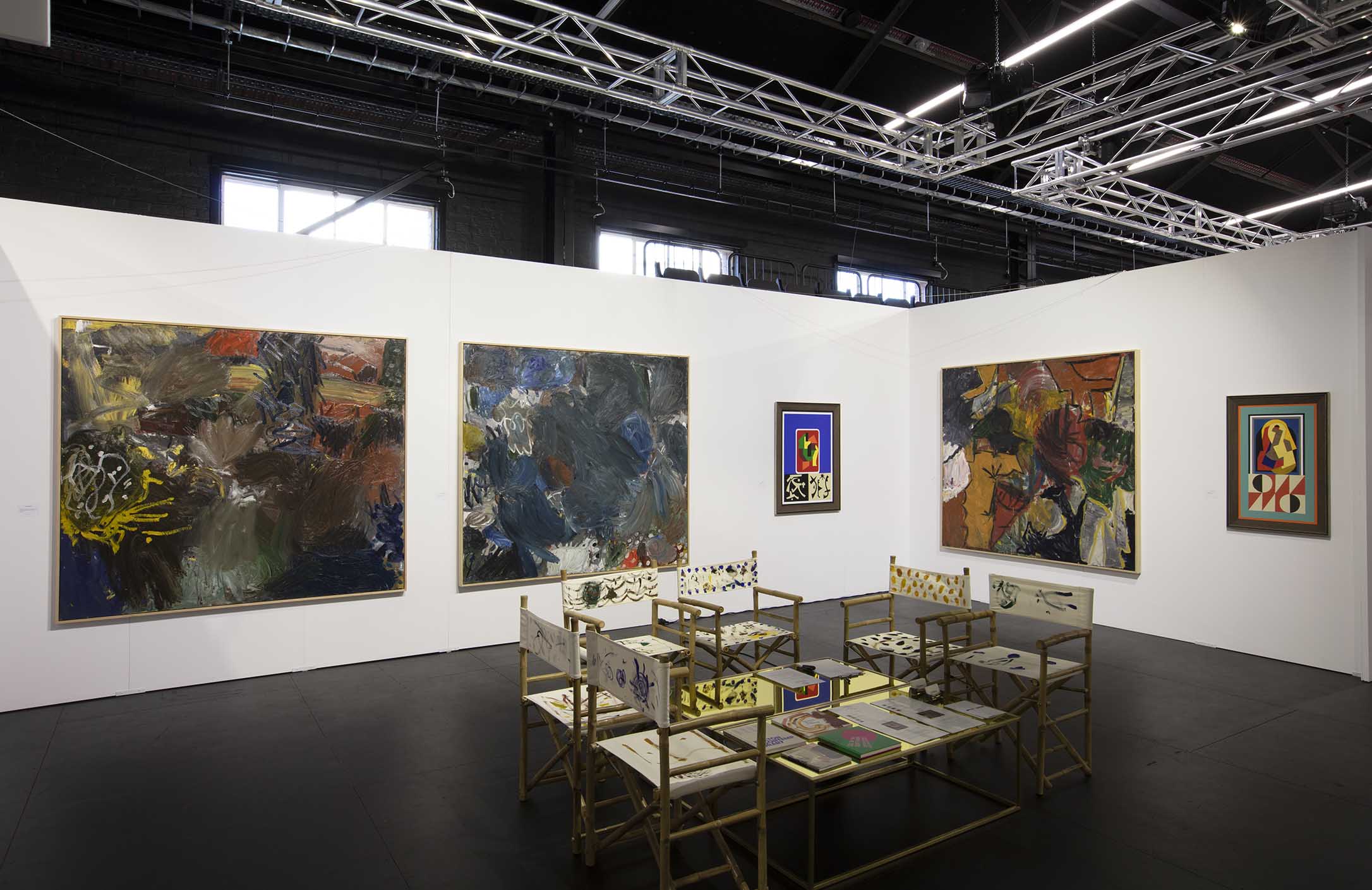 installation view: Melbourne Art Fair 2018 | Diena Georgetti and Oscar Perry | Riding Hall, Melbourne 