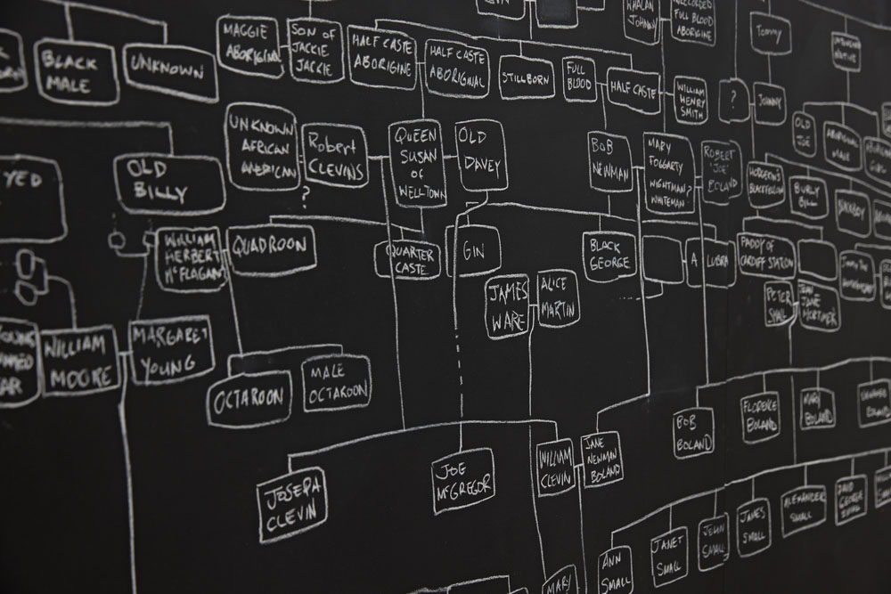 Archie Moore, Family Tree, 2021 - detail | Commissioned by UNSW Galleries with support of the 2020 Commissioner’s Circle