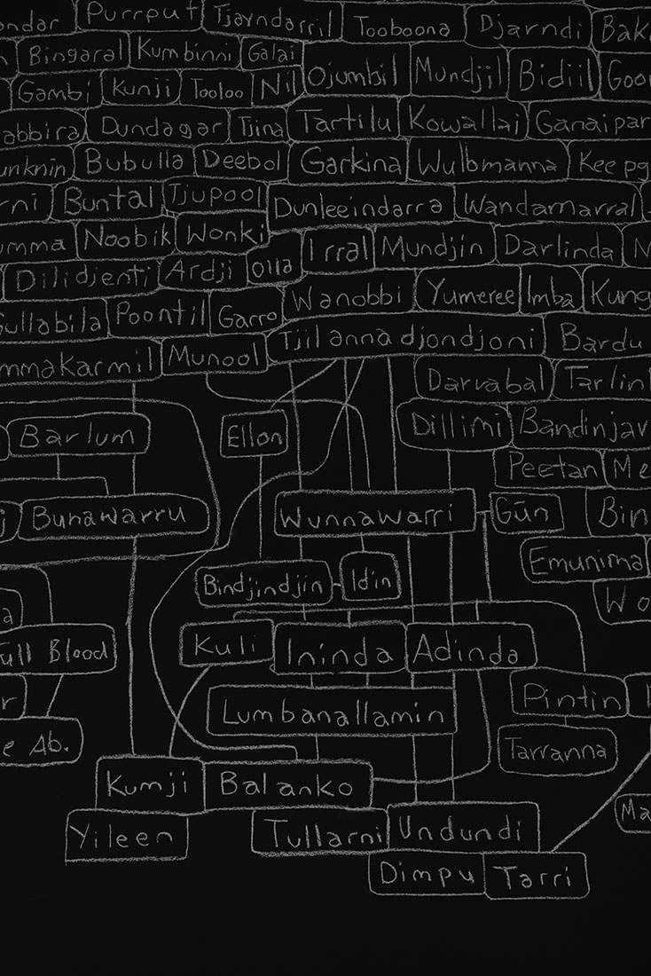 installation view: Archie Moore —kith and kin, Australia Pavilion at the 60th International Art Exhibition of La Biennale di Venezia | Commissioner: Creative Australia | Curator: Ellie Buttrose | exhibition dates: 20.04.24 — 24.11.24