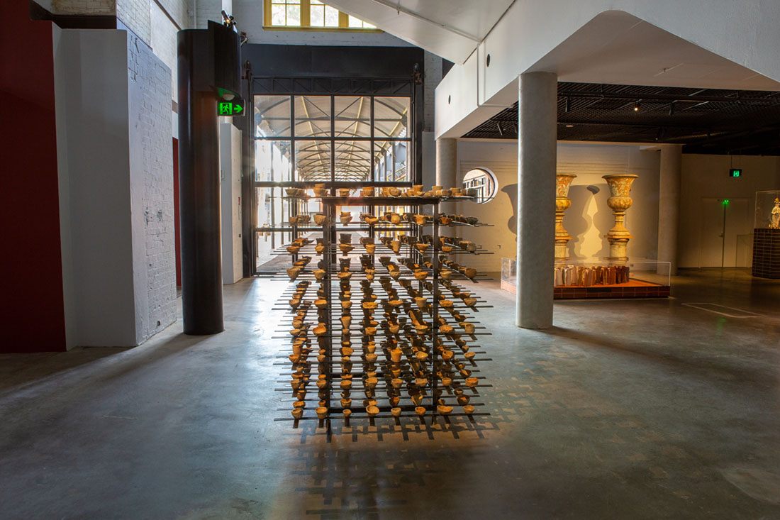 installation view: Yasmin Smith in Clay Dynasty at The Powerhouse Museum, Sydney, 2021-2023