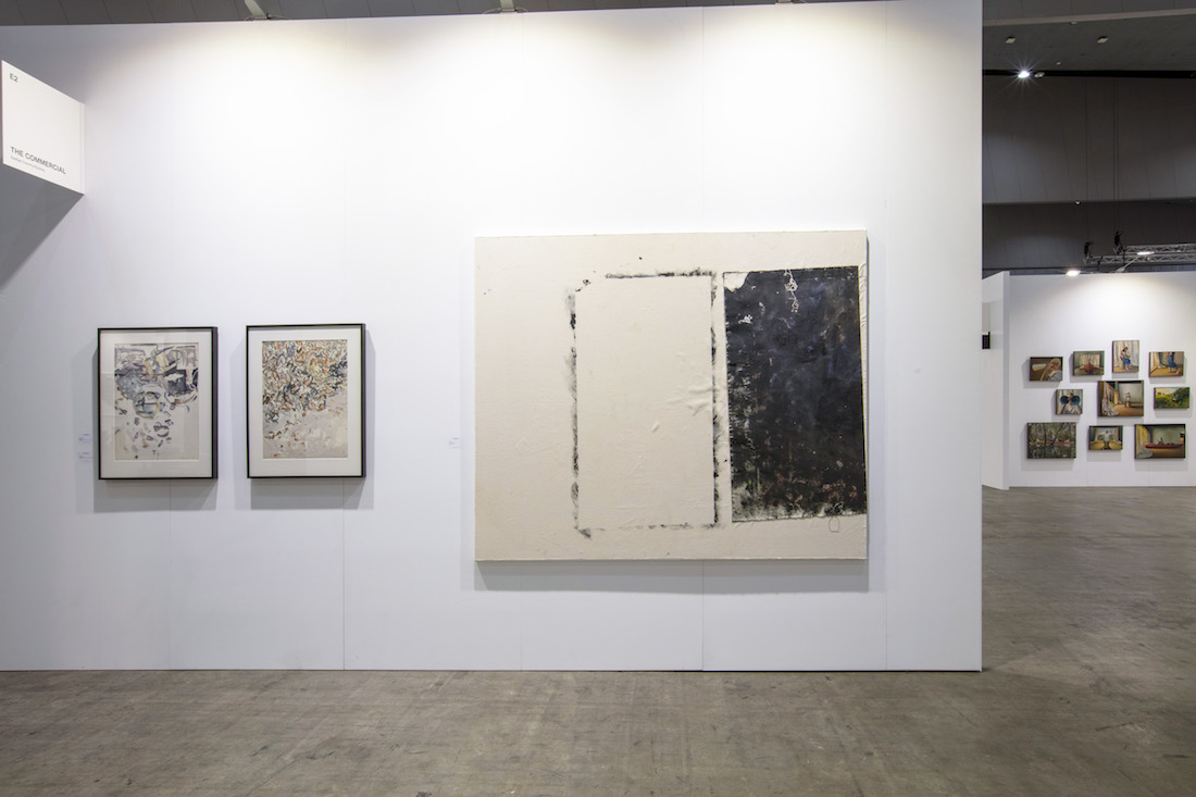 installation view: The Commercial at Melbourne Art Fair 2022 showing left to right Gunter Christmann and Patrick Hartigan