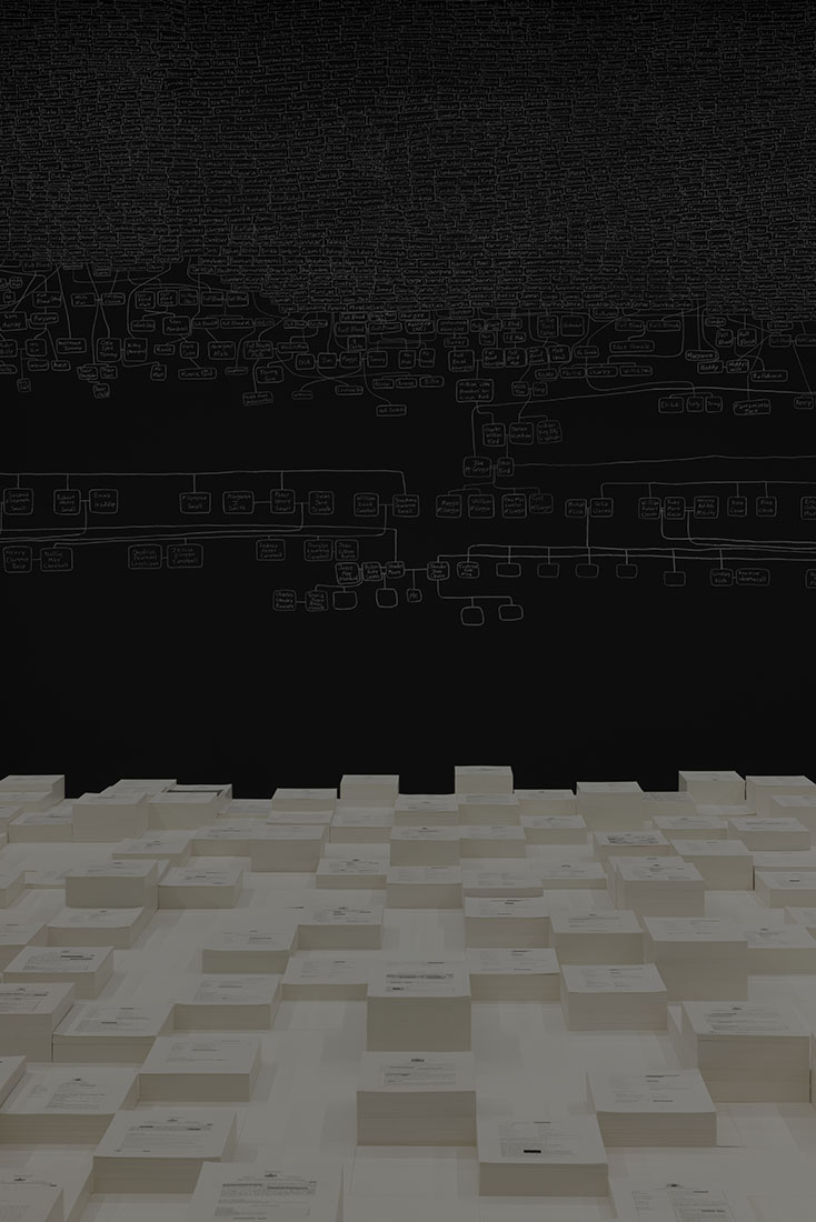 installation view: Archie Moore —kith and kin, Australia Pavilion at the 60th International Art Exhibition of La Biennale di Venezia | Commissioner: Creative Australia | Curator: Ellie Buttrose | exhibition dates: 20.04.24 — 24.11.24