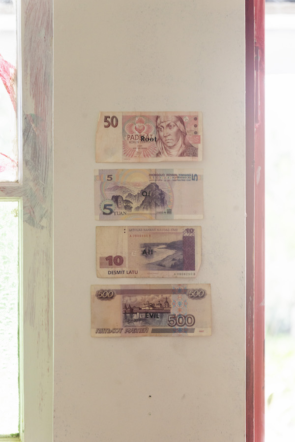 installation view: Archie Moore, HouseShow, 2020, mixed media installation, The Cottage, 272 Montague Road, West End, Brisbane