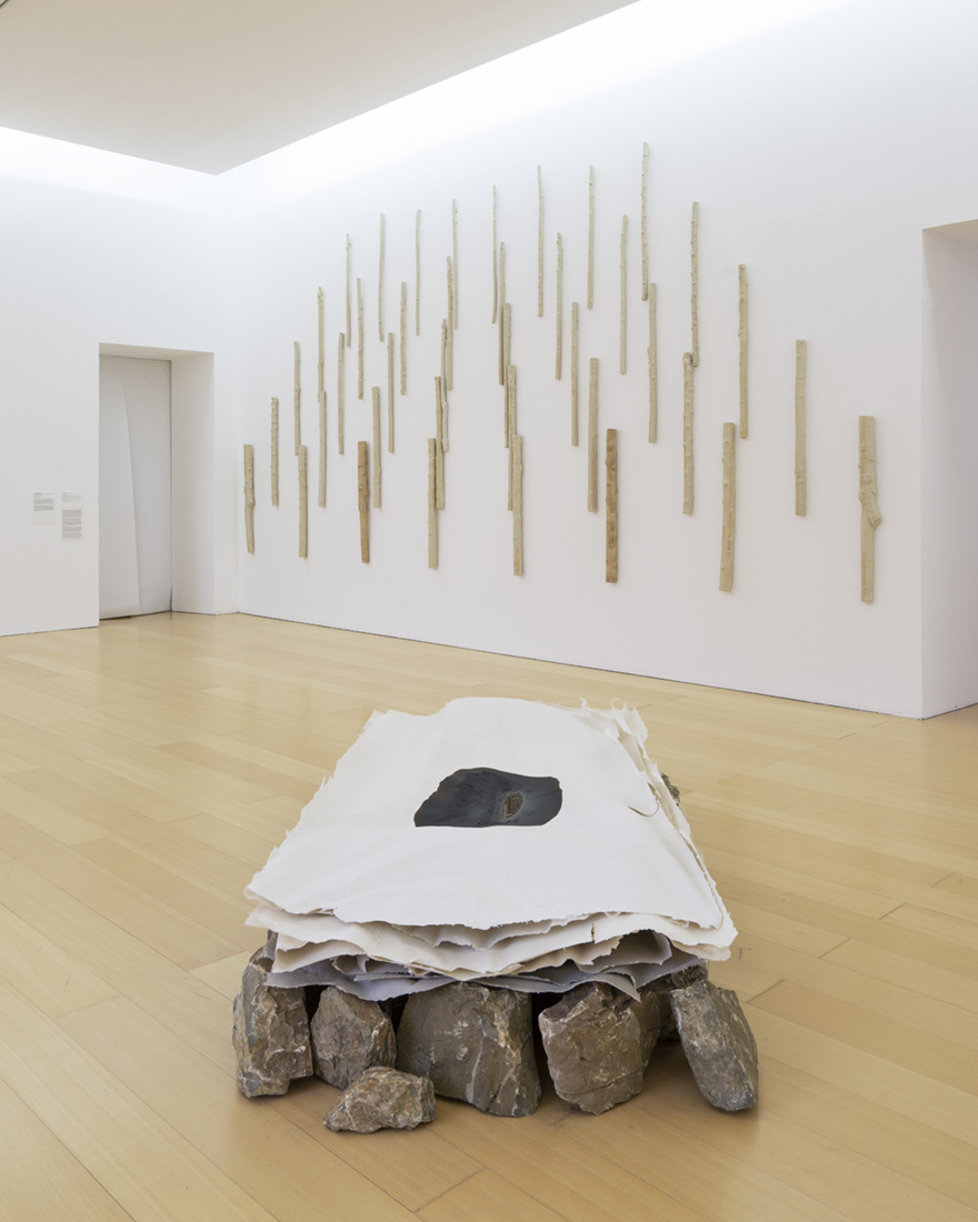 installation view: Rethinking Nature, Museo Madre, Naples, showing wall: Yasmin Smith; floor: Ivano Troisi