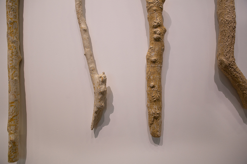Yasmin Smith, Seine River Basin, 2019 | detail with glaze comparison showing Marne Willow (flotté) (2 x left) and Seine (flotté) (2 x right) glazes