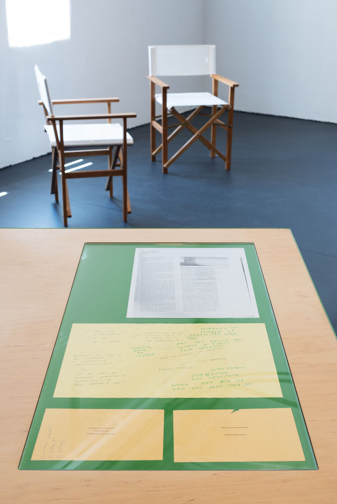 installation view: Agatha Gothe-Snape — IT IS THE COLOUR OF AN IDEA THAT WILL NOT COMPLETE ITSELF IN OUR LIFETIME, Perth Institute of Contemporary Arts, Perth, 2024