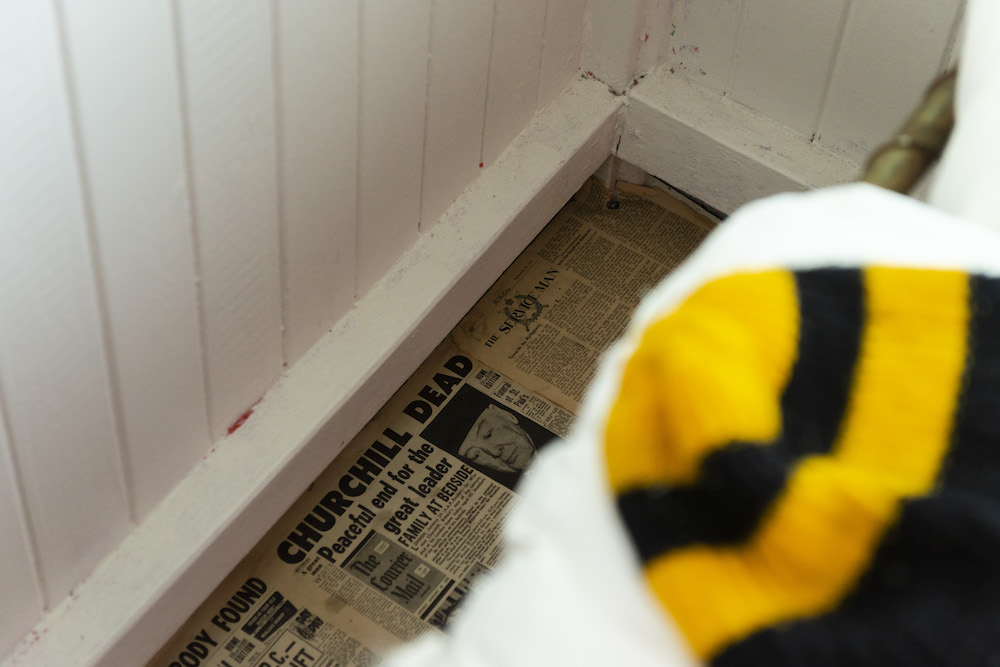 installation view: Archie Moore, HouseShow, 2020, mixed media installation, The Cottage, 272 Montague Road, West End, Brisbane