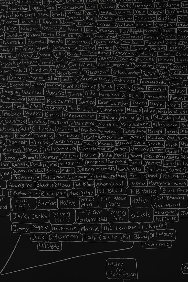 installation view: Archie Moore —kith and kin, Australia Pavilion at the 60th International Art Exhibition of La Biennale di Venezia | Commissioner: Creative Australia | Curator: Ellie Buttrose | exhibition dates: 20.04.24 — 24.11.24