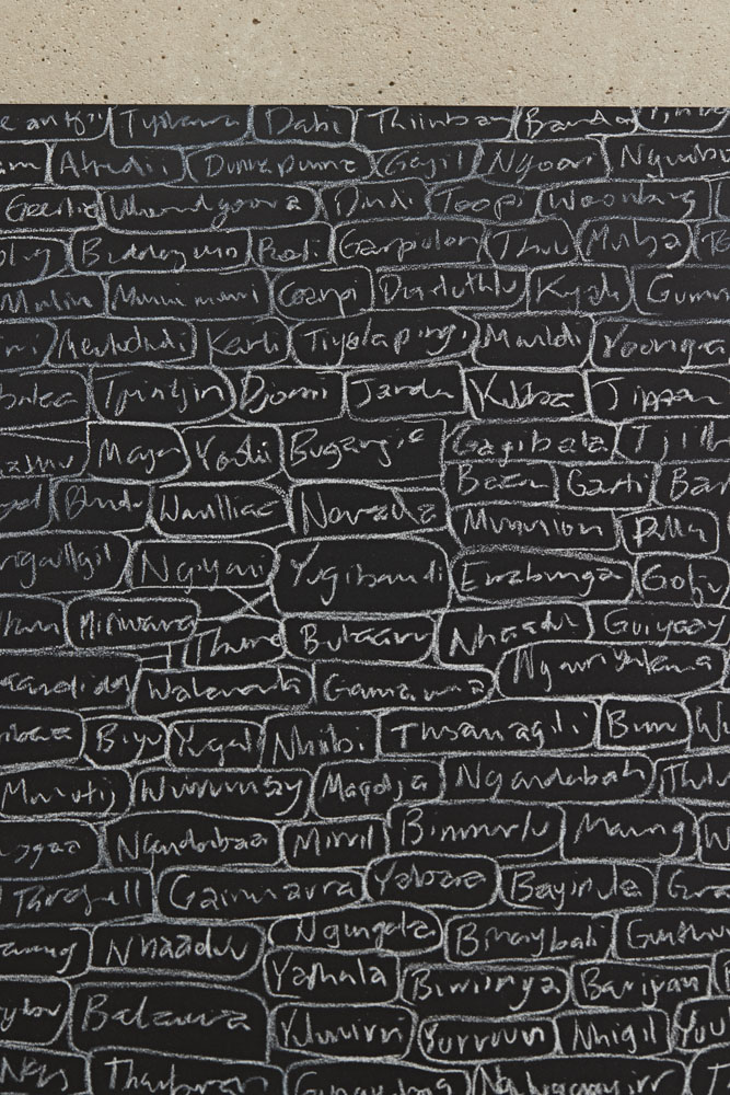 Archie Moore, Family Tree, 2021 - detail | Commissioned by UNSW Galleries with support of the 2020 Commissioner’s Circle