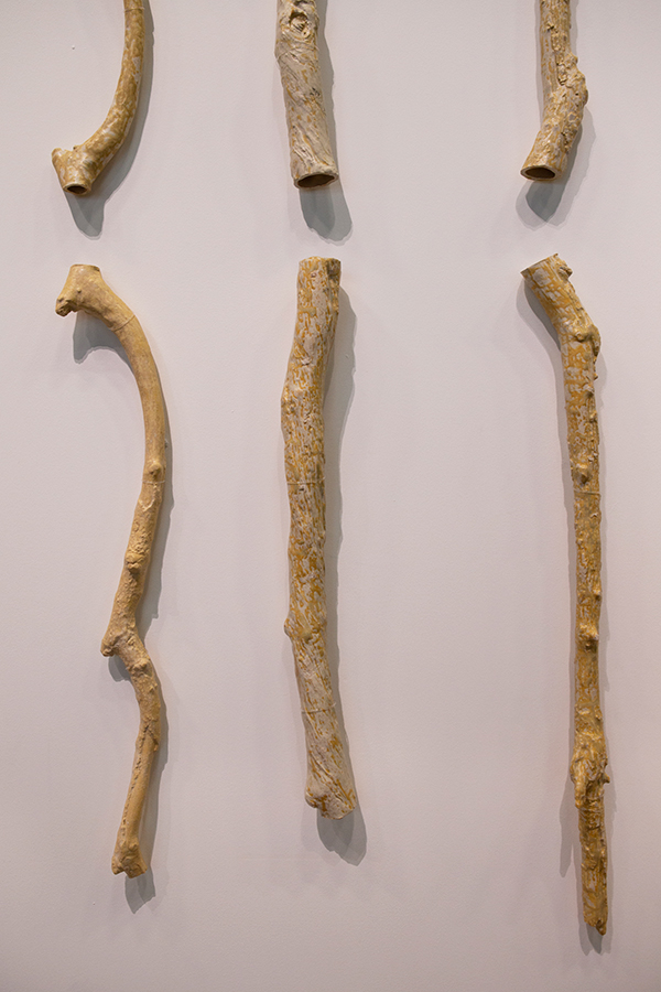 Yasmin Smith, Seine River Basin, 2019 | detail showing glaze comparison Seine Willow (berge) (1 x left) and Marne Willow (flotté) (2 x right) glazes