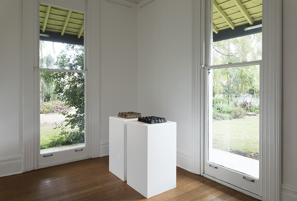 installation view: The Housing Question - Helen Grace, Sherre DeLys, Narelle Jubelin, at Penrith Regional Gallery, curated by Julie Ewington, 2019