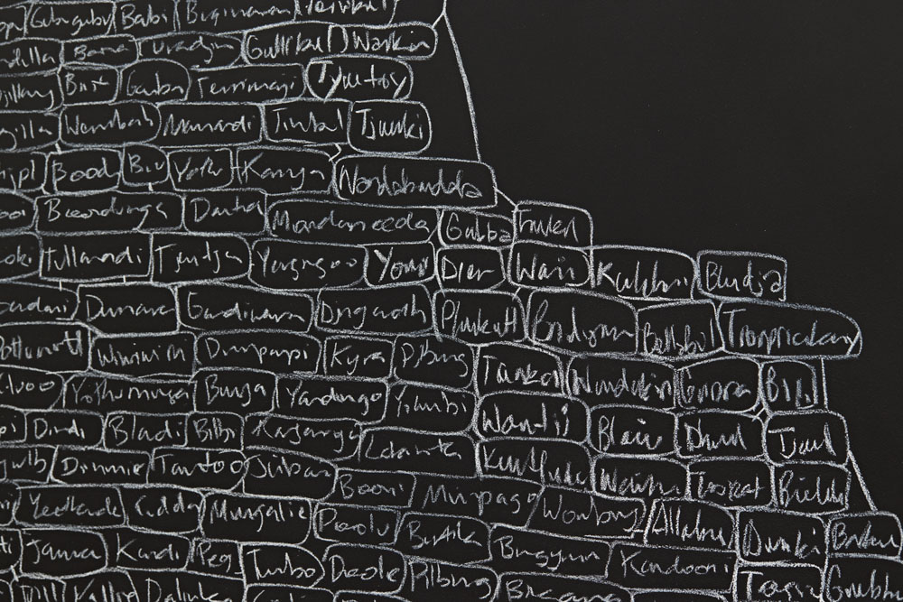 Archie Moore, Family Tree, 2021 - detail | Commissioned by UNSW Galleries with support of the 2020 Commissioner’s Circle