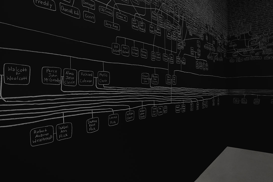 installation view: Archie Moore —kith and kin, Australia Pavilion at the 60th International Art Exhibition of La Biennale di Venezia | Commissioner: Creative Australia | Curator: Ellie Buttrose | exhibition dates: 20.04.24 — 24.11.24